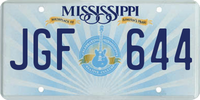 MS license plate JGF644
