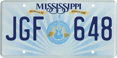 MS license plate JGF648