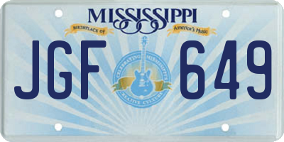MS license plate JGF649