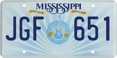 MS license plate JGF651