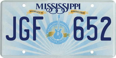 MS license plate JGF652