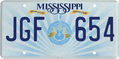 MS license plate JGF654