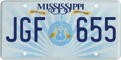 MS license plate JGF655