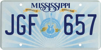 MS license plate JGF657