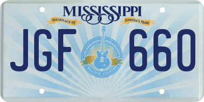 MS license plate JGF660