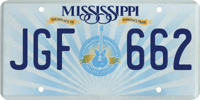 MS license plate JGF662