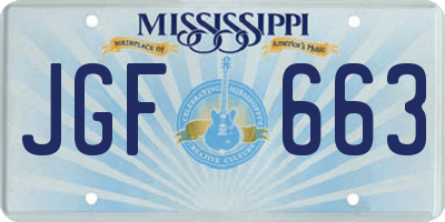 MS license plate JGF663