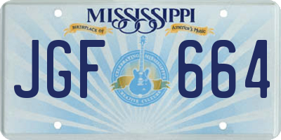 MS license plate JGF664