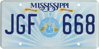 MS license plate JGF668