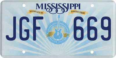 MS license plate JGF669