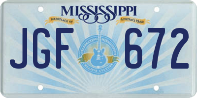 MS license plate JGF672