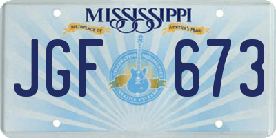 MS license plate JGF673