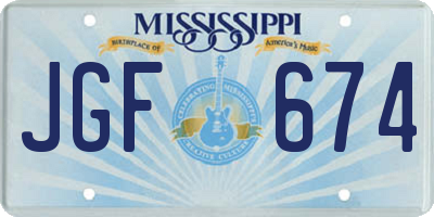 MS license plate JGF674