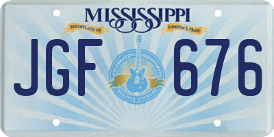 MS license plate JGF676