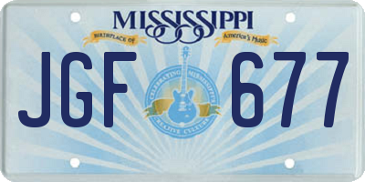 MS license plate JGF677