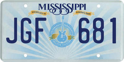 MS license plate JGF681