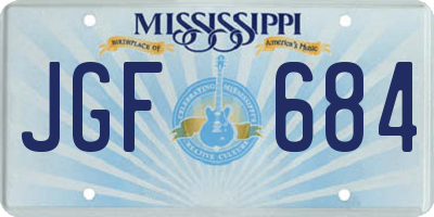 MS license plate JGF684