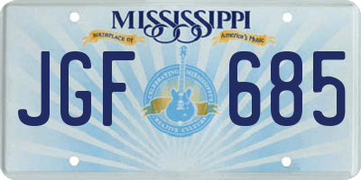 MS license plate JGF685