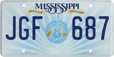 MS license plate JGF687