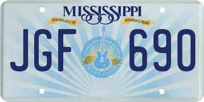 MS license plate JGF690