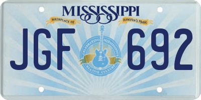 MS license plate JGF692