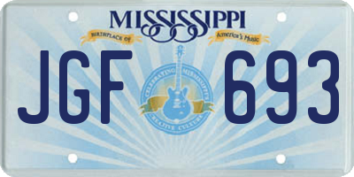 MS license plate JGF693