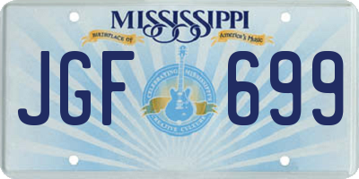 MS license plate JGF699