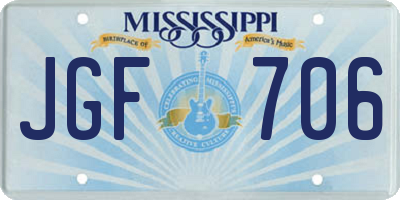 MS license plate JGF706