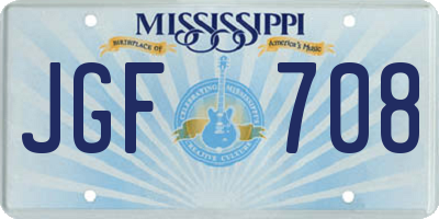 MS license plate JGF708