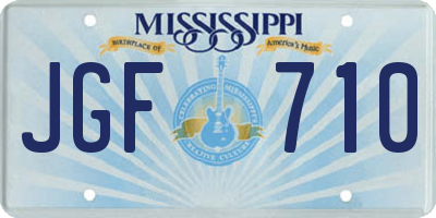 MS license plate JGF710