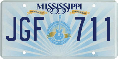 MS license plate JGF711