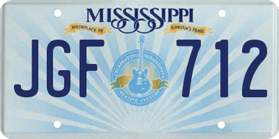 MS license plate JGF712