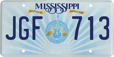 MS license plate JGF713