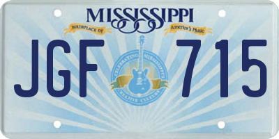 MS license plate JGF715
