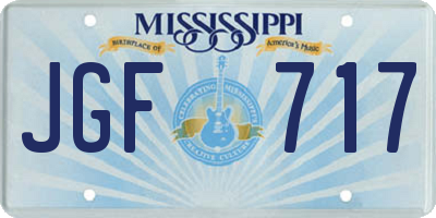 MS license plate JGF717