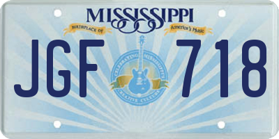 MS license plate JGF718