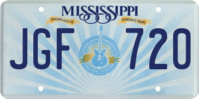 MS license plate JGF720