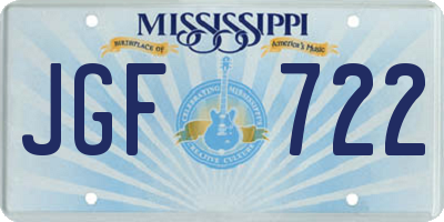 MS license plate JGF722