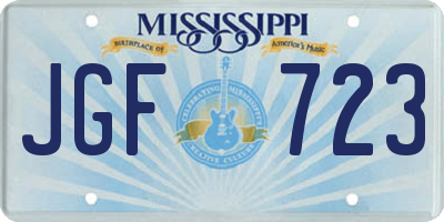 MS license plate JGF723
