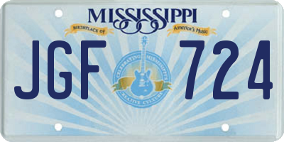 MS license plate JGF724