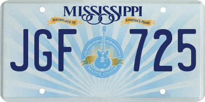 MS license plate JGF725