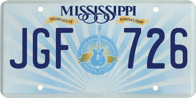 MS license plate JGF726