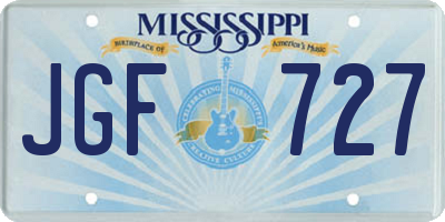 MS license plate JGF727