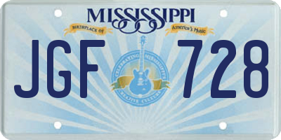 MS license plate JGF728