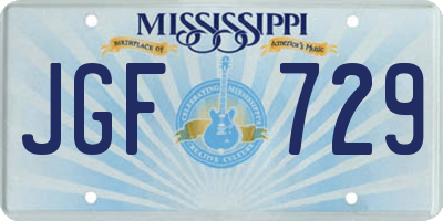 MS license plate JGF729