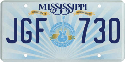 MS license plate JGF730