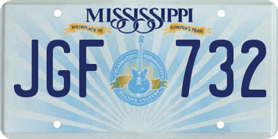 MS license plate JGF732