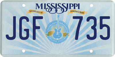 MS license plate JGF735