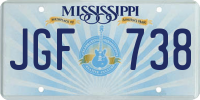 MS license plate JGF738
