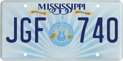 MS license plate JGF740